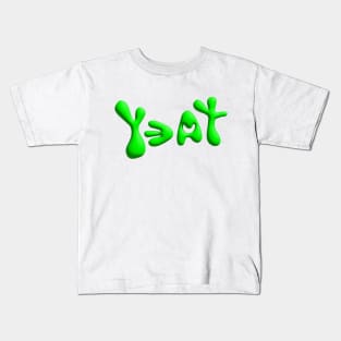 Yeat 3D liquid text vintage Kids T-Shirt